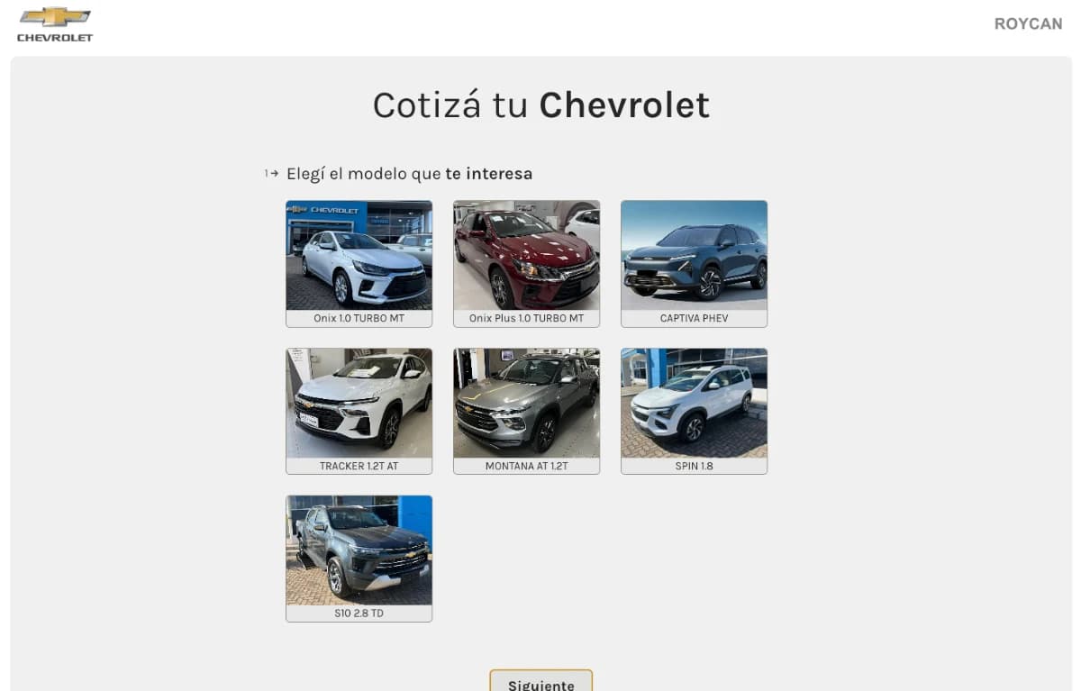 Roycan Cotizador — React screenshot