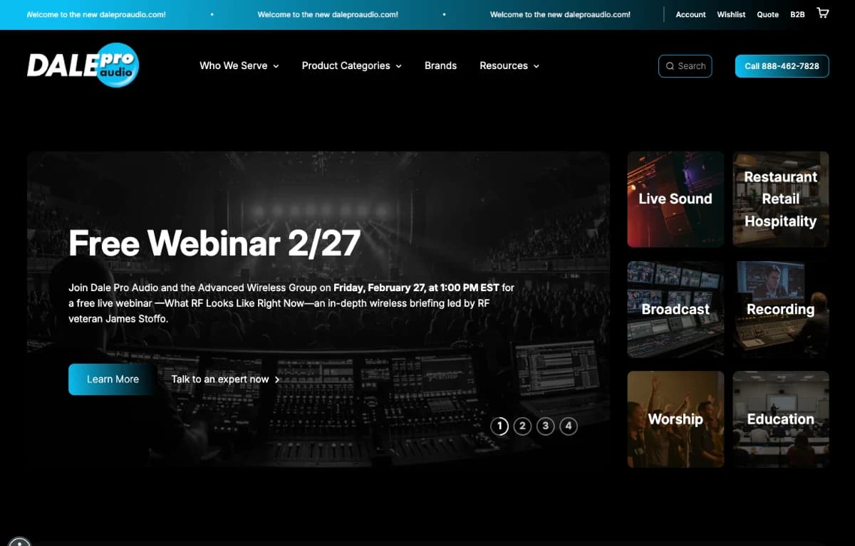 DALE Pro Audio — Shopify screenshot