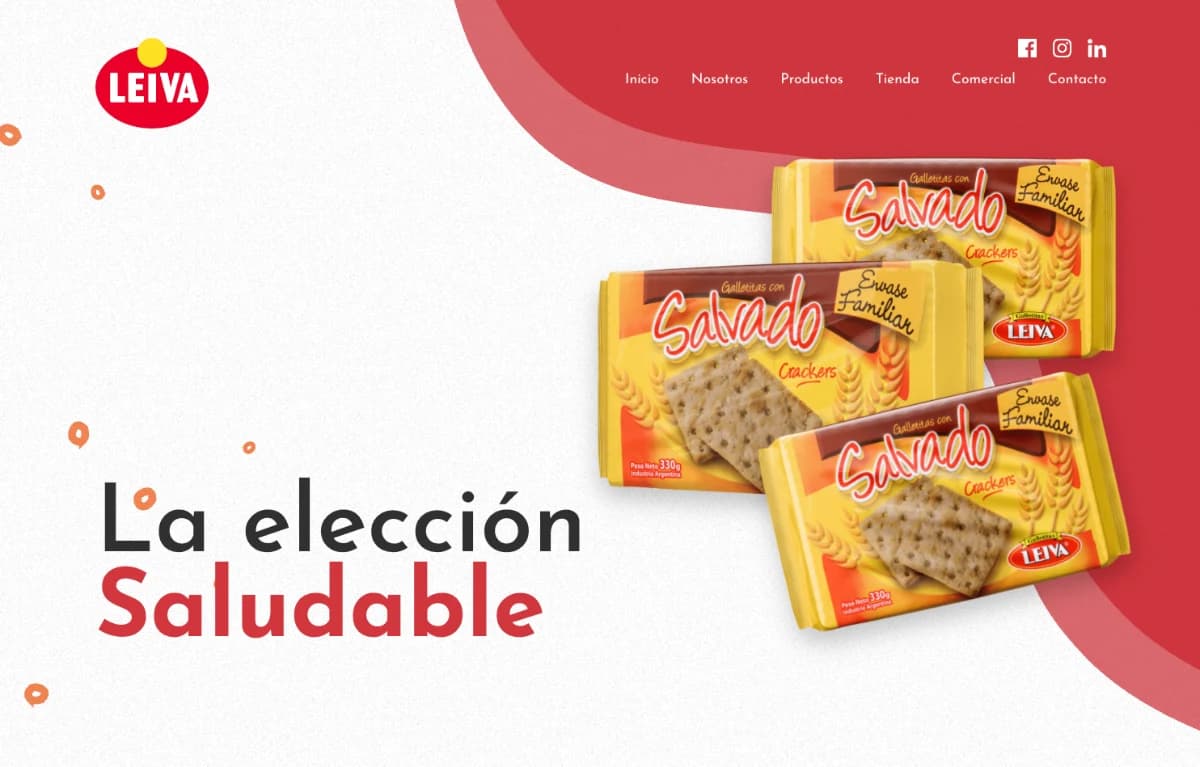 Galletitas Leiva — React screenshot