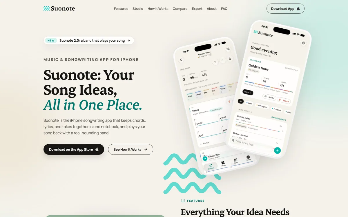 Suonote — Next.js screenshot
