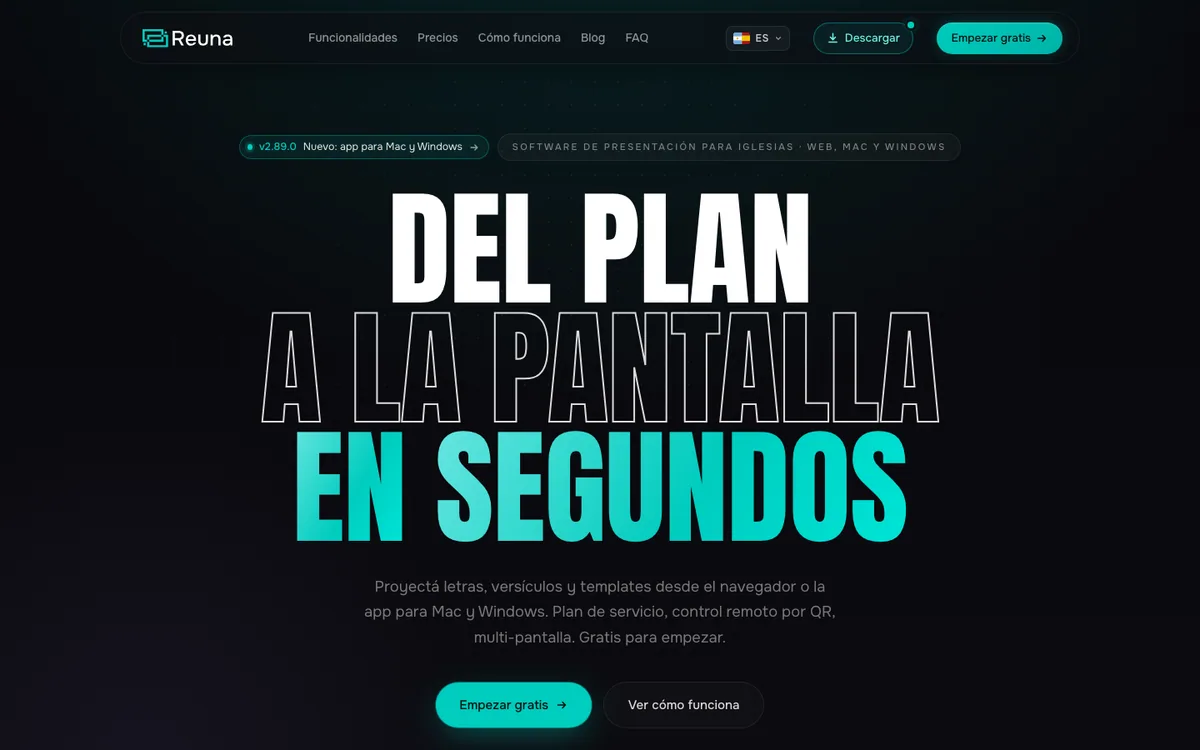 Reuna Presenter — Next.js screenshot